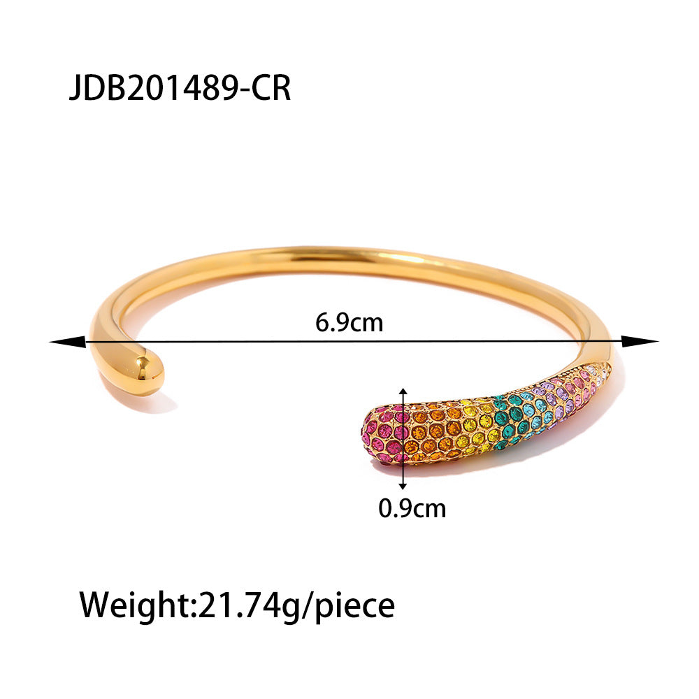 Gold plated multicolor accent cuff dimensions