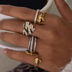 Wholesale Stainless Steel Heart Earring and Ring Collection - front view