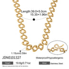 Stainless steel curved-link necklace with extender