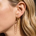 Side view of the long layered chain drops