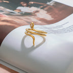 Stainless Steel Snake and Sculptural Ring Collection — third snake ring size option