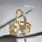 side view of the gold plated brass two-ring stack