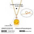 Yellow cushion pendant necklace dimensions