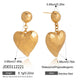 Textured heart drop earrings with rounded stud tops