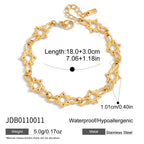 Open six-point star link bracelet