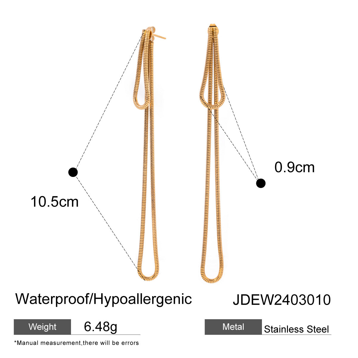 Stainless Steel Tassel Drop Earrings in Mixed Finishes variant reference