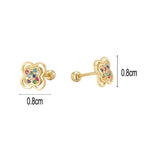 clover stud earrings supplier-marked 8 mm dimensions