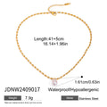 Gold-Tone Pearl-Look Stainless Steel Necklace Collection size and proportion reference