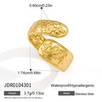 Offset wrap ring with floral scroll surface measurements