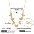 Stainless steel butterfly necklace length and clasp diagram