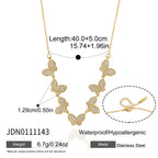 Stainless steel butterfly necklace length and clasp diagram