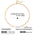 Paperclip chain white bead necklace specification view