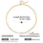 Paperclip chain white bead necklace specification view