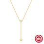 gold plated 925 sterling silver zirconia heart Y necklace