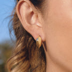 side profile of compact rounded C-hoop earring