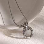 Interlocking Circle Stainless Steel Pendant Necklace Collection styled product view