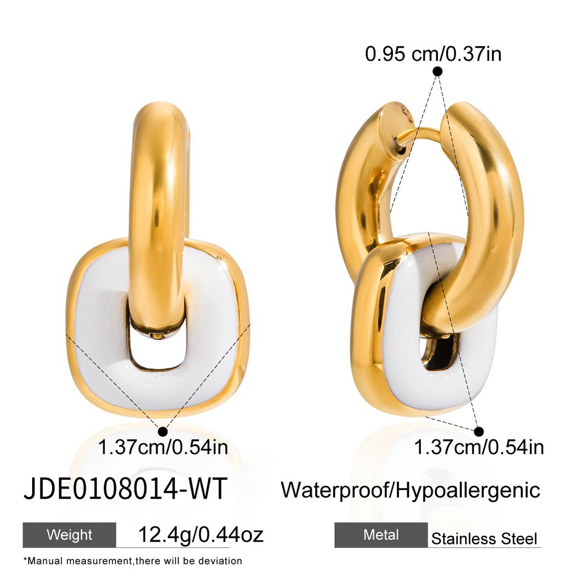Gold-Tone Layered Stainless Steel Necklace and Huggie Earring Collection additional style reference