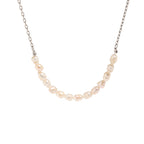 Silver-tone pearl necklace front view