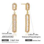 Baguette halo earring dimensions and material reference