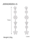 Gold-Tone Daisy Chain Stainless Steel Drop Earrings size and proportion reference