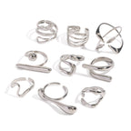 Silver-finish stainless steel ring style selection