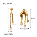 Wholesale Gold Plated Stainless Steel Black Bead Drop Earrings - finish detail