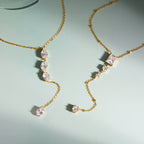 Gold-Tone Clear Accent Stainless Steel Necklace Collection on-model view