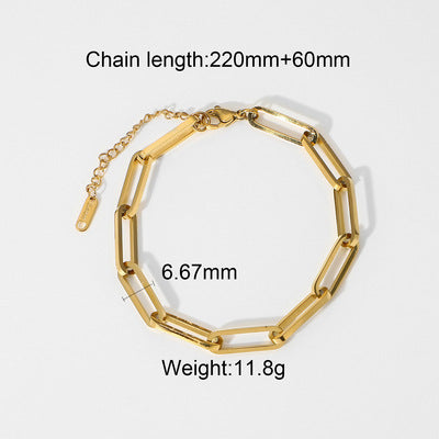 Elongated rectangular-link bracelet