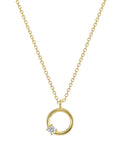 full-length view of the fine-chain open circle pendant necklace