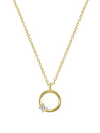full-length view of the fine-chain open circle pendant necklace