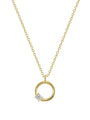 full-length view of the fine-chain open circle pendant necklace