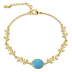 isolated turquoise-color vine link bracelet with extension chain