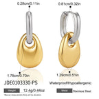 Two tone pebble drop earring measurement chart