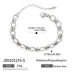 Polished Stainless Steel Oval Link Bracelet — finish and material reference