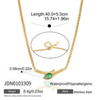 Green stone bar necklace length and clasp diagram