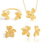 Gold-Tone Stainless Steel Sculptural Floral Jewelry Collection — alternate angle