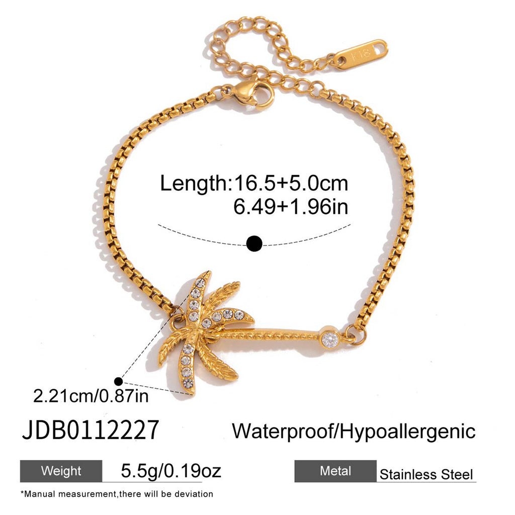 Palm tree chain bracelet with extender