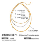 Two-Tone Layered Stainless Steel Chain Necklace – product view 5