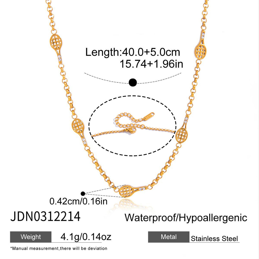 Racket station necklace length diagram