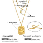 Two chain lengths pendant dimensions and shared clasp diagram