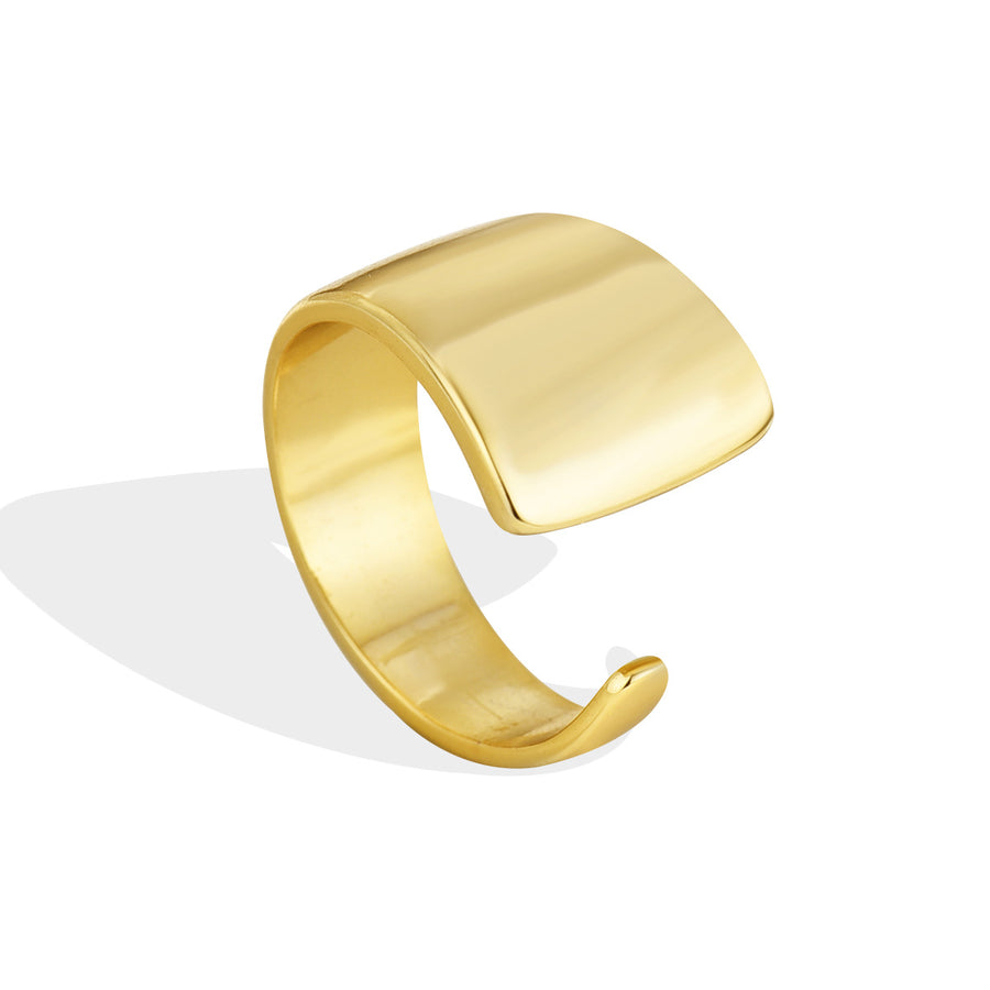 isolated angled view showing the slim rounded end of the foldover ring