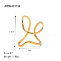 Gold-Tone Stainless Steel Sculptural Flower Ring Collection — product reference