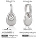 Silver tone pebble drop earrings with dimensions