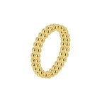 white-background product view of double-row bead pattern ring