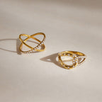 Open-loop and X-shaped rings displayed side by side
