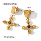 Stainless Steel Hoop and Drop Earring Collection alternate angle