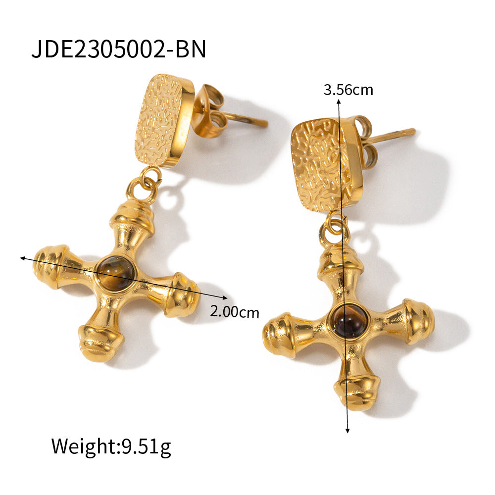 Stainless Steel Hoop and Drop Earring Collection alternate angle
