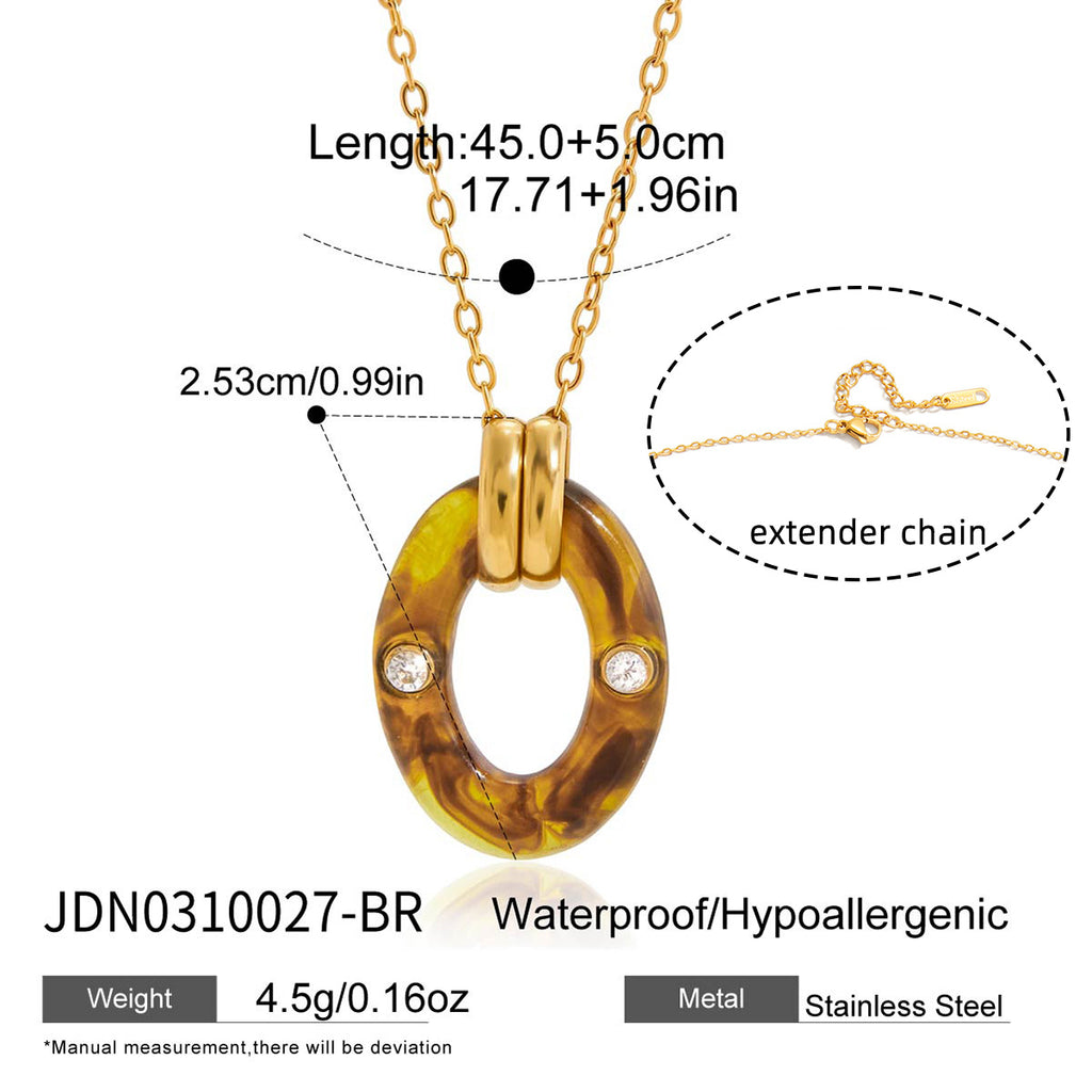 Wholesale Gold Plated Stainless Steel Resin Pendant Necklace Collection - option overview