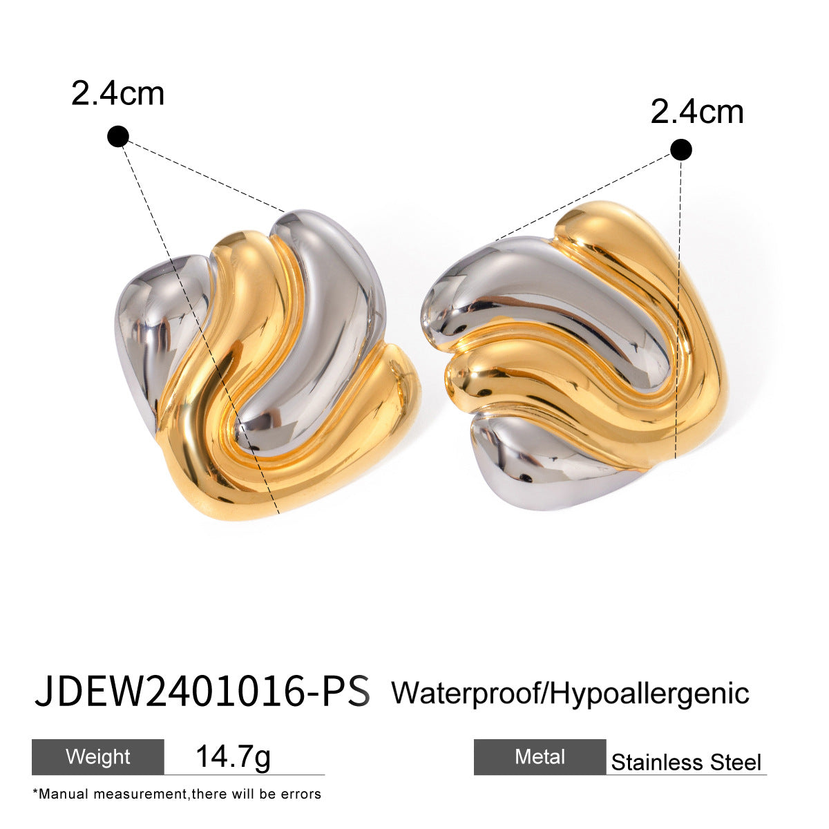 Mixed-Style Stainless Steel Jewelry Collection size and proportion reference