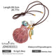 Pink shell charm cluster necklace with cord length diagram